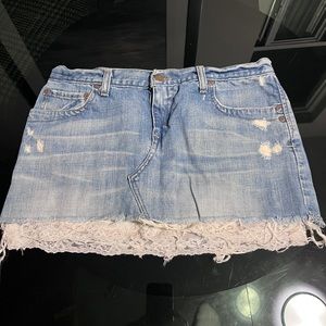 Abercrombie distressed skirt with slip detail